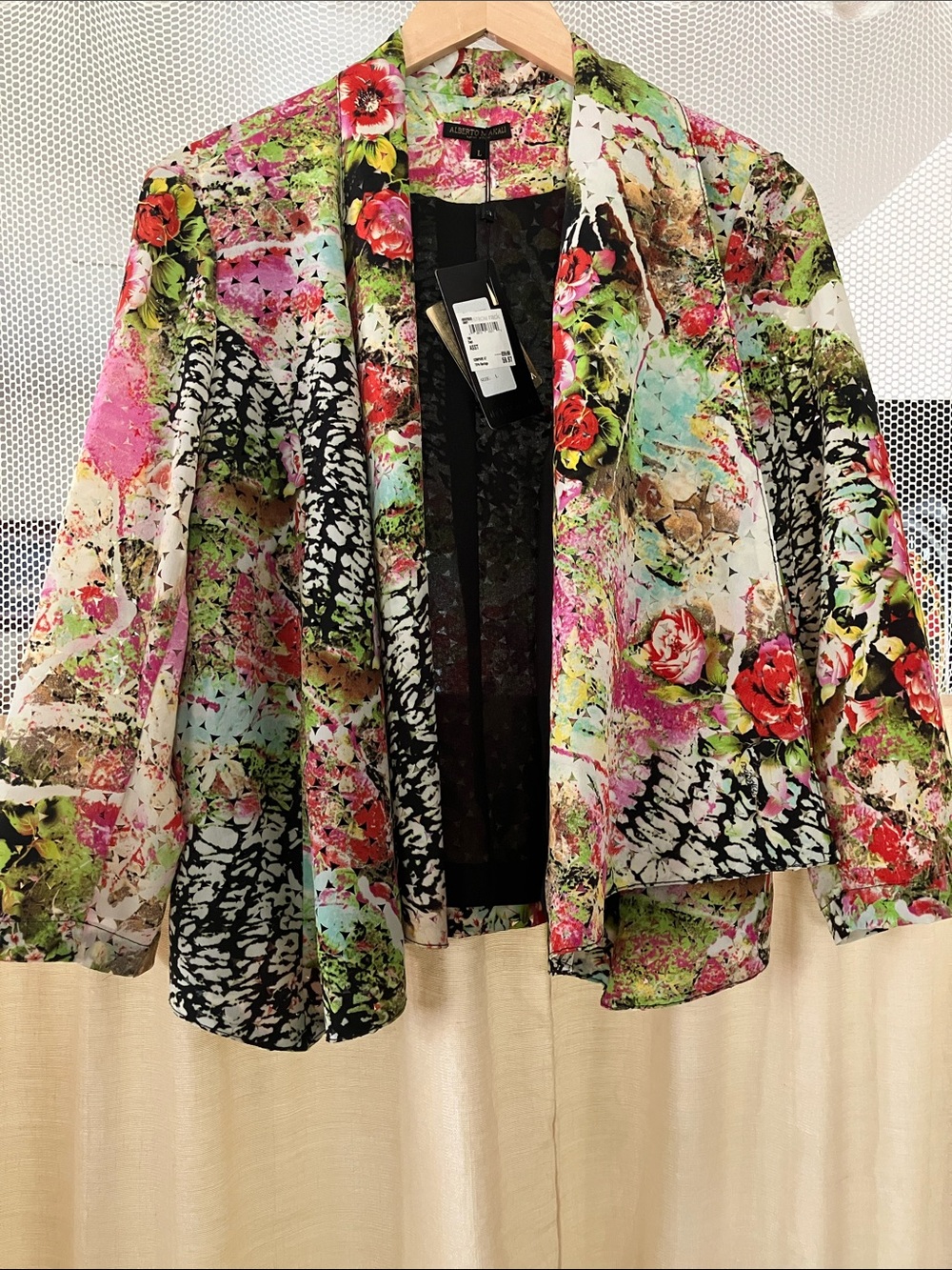 Alberto Makili Floral Multi-Color Open-Front Women's Blazer Jacket